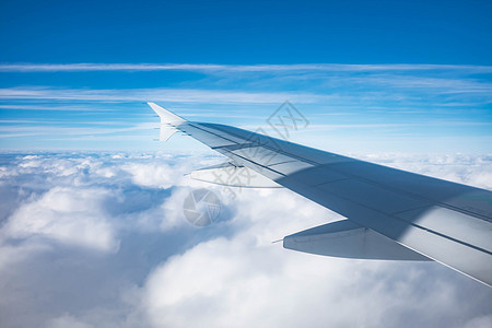 飞机起飞空中机翼天空背景背景