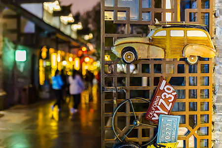 成都巷子景点夜景背景