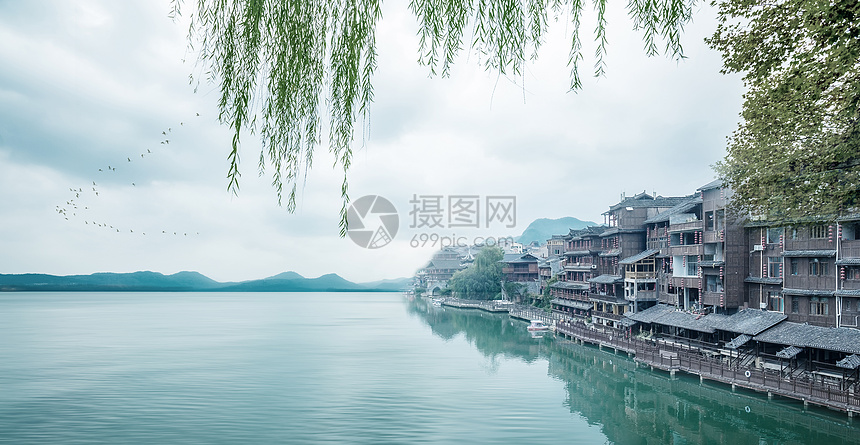 古镇中国风背景图片