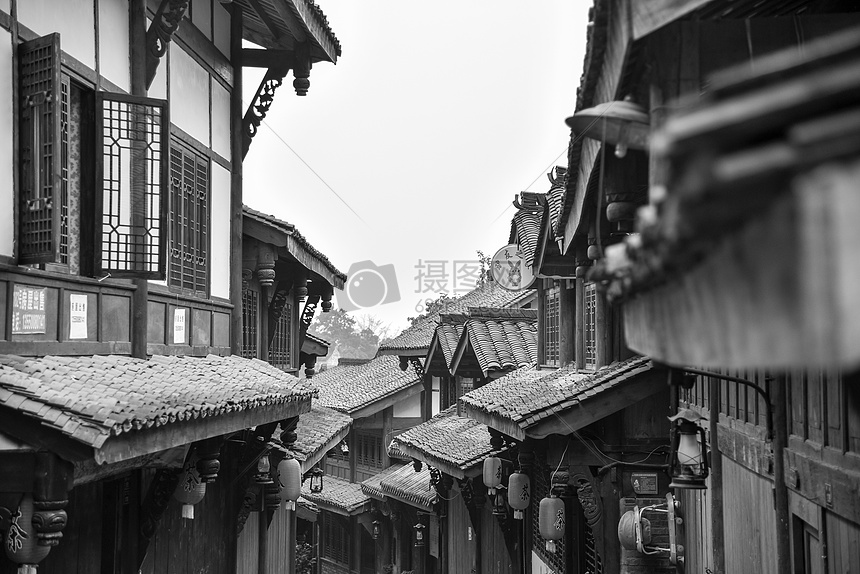美丽的都江堰小街图片