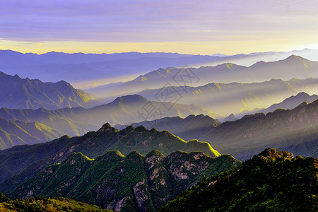 秦岭山风光日出秦岭山高清图片