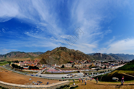 郎木寺小镇甘南风光背景