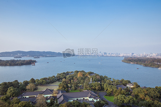 杭州城大气西湖交互全景图片