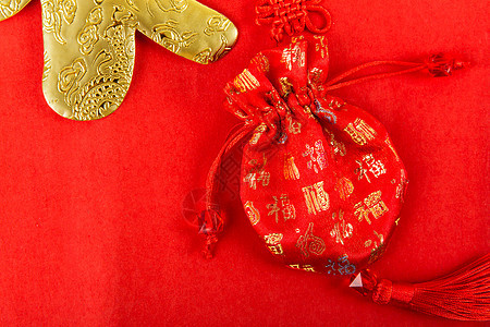 春节喜庆装饰福袋背景图片