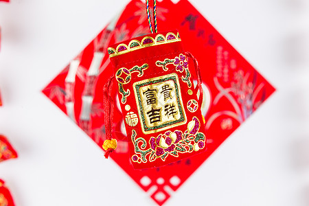 新春工艺装饰福袋背景图片