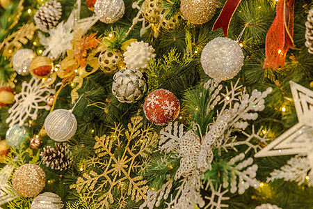 商场圣诞装饰特写背景图片