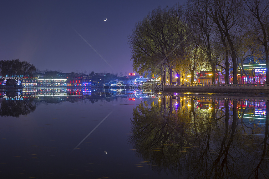 夜景.什刹海图片