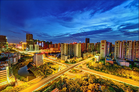 城市夜晚公路广州天河立交背景