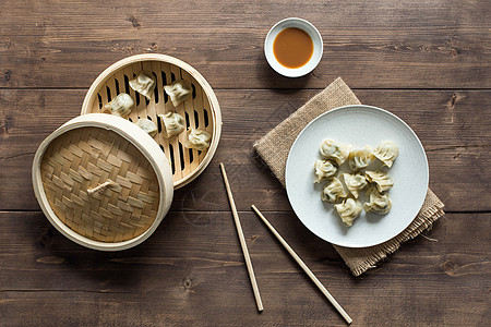 蒸饺韭菜水饺高清图片