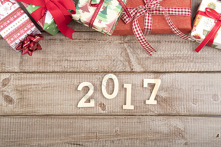 新年字体礼物2017数字组合背景