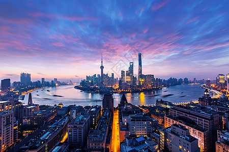 建筑外墙夜景城市夜景不夜城上海陆家嘴背景