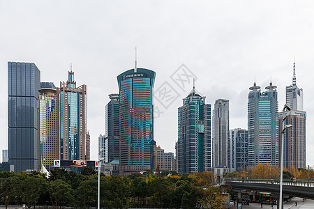企业高楼上海陆家嘴城市现代建筑结构外立面背景