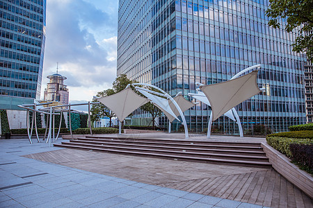 高楼天台城市建筑商场休闲天台背景