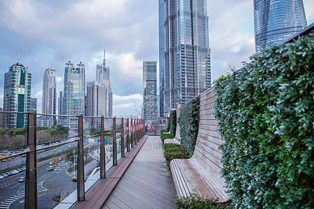 高楼天台城市建筑商场休闲天台背景