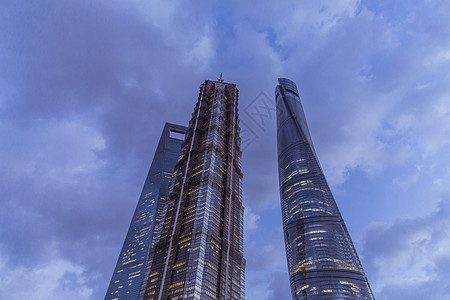 夜晚陆家嘴地标建筑高清图片