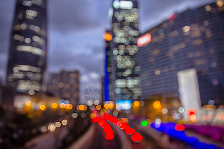 上海建筑夜景大气夜晚城市灯光虚化背景