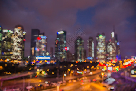 夜晚插画大气夜晚城市灯光虚化背景