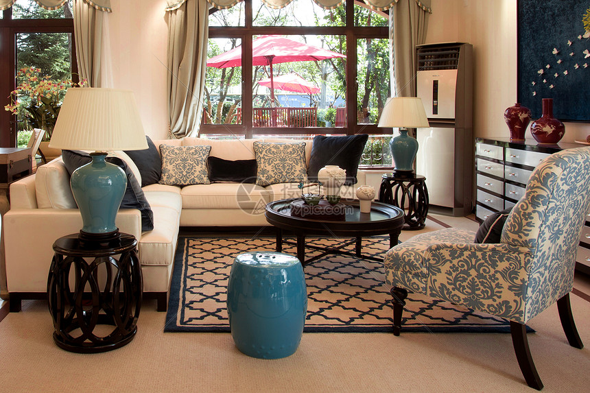 家具沙发全景图展现摄影图片素材免费下载_背