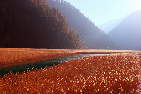 人间仙境－九寨沟背景