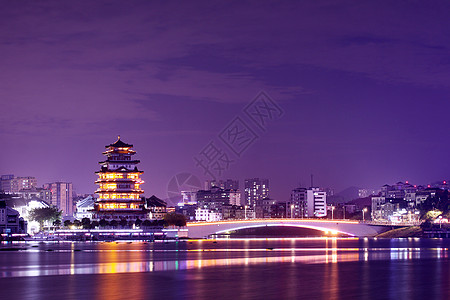 惠州夜景美丽鹅城背景