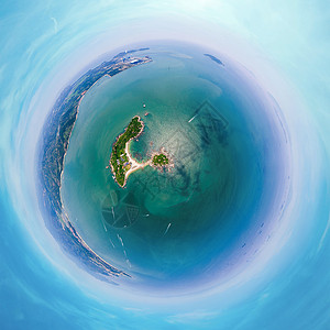 360度航拍全景小行星图片