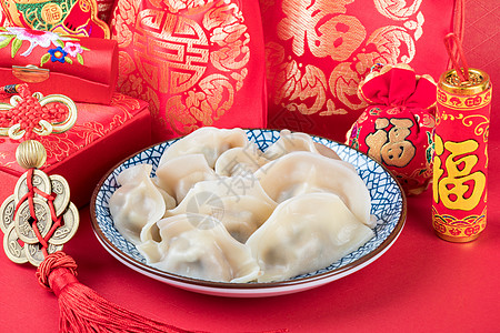 中国年传统美食水饺背景图片
