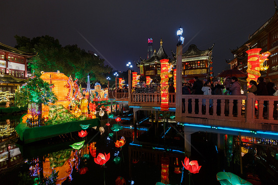 中国新年春节灯会夜景图片