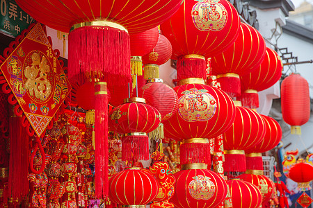 中国春节传统工艺品装饰背景图片