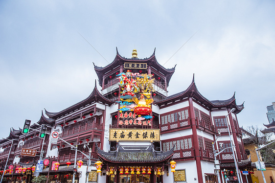 春节豫园建筑外立面装饰