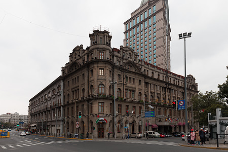 上海浦江饭店上海外滩背景