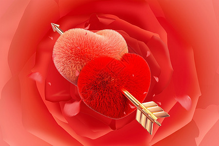 情人节浪漫爱心玫瑰背景图片