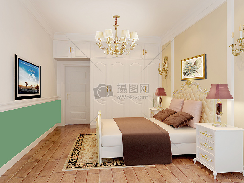美丽的欧式卧室效果图图片