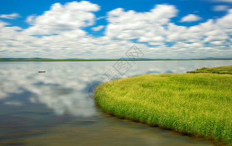 海天辽阔若尔盖花湖背景