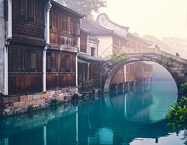 水乡建筑江南水乡背景