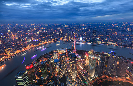 上海建筑夜景上海陆家嘴金融外滩夜景背景