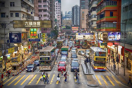 香港街景城市街景夜景高清图片