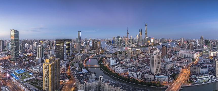 俯瞰上海外滩全景