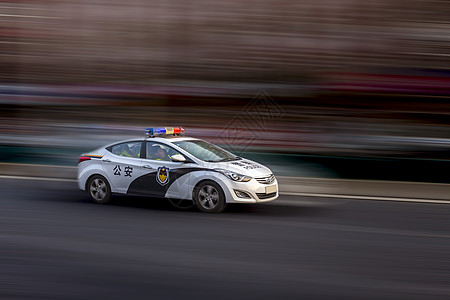 卡通警车警报警车背景