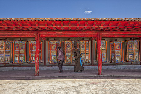 阿柔大寺佛教转经筒背景