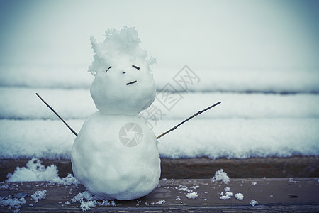 好萌的小雪人背景图片