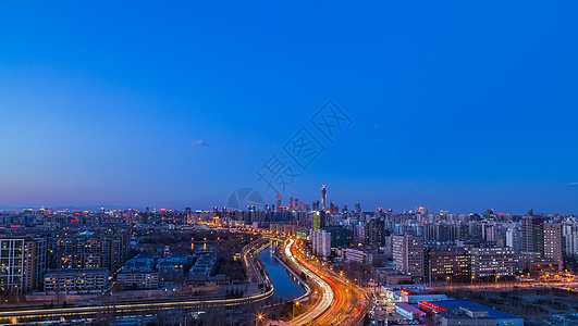 城市夜景鸟瞰北京城爬楼俯瞰背景