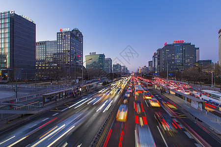 城市夜景快节奏的城市车流背景