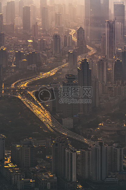 上海城市夜景俯拍图片