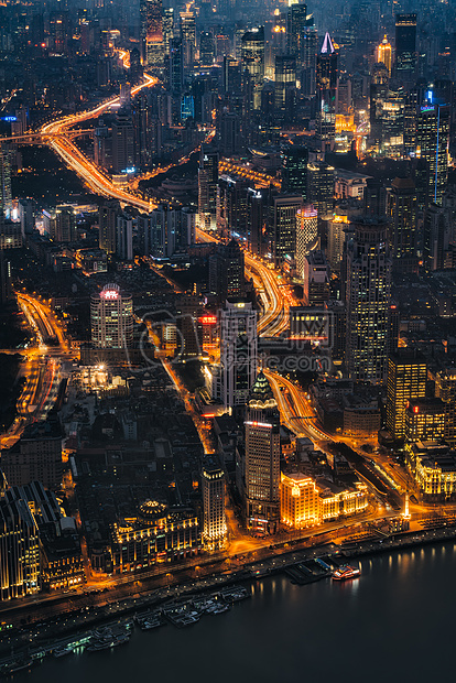 上海城市夜景俯拍图片