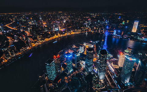 上海城市夜景俯拍高清图片