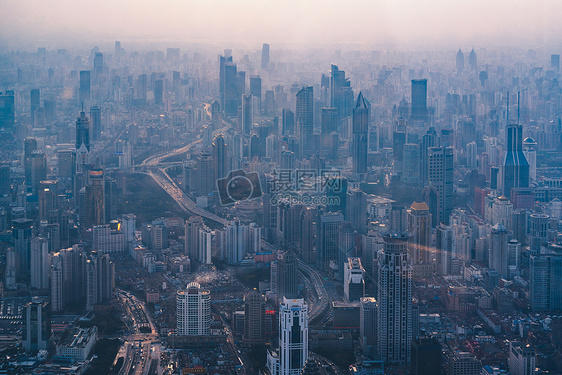 上海城市夜景俯拍图片