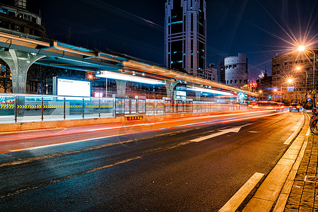 创意门上海中速交通夜景背景