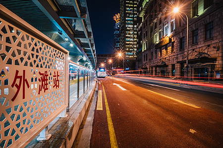 路夜景上海中速交通夜景背景