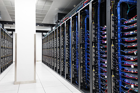 服务器机架和数据线背景图片