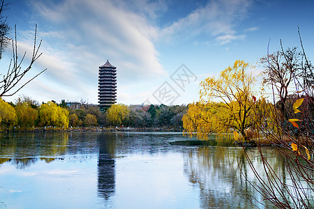 北京大学北大博雅塔背景